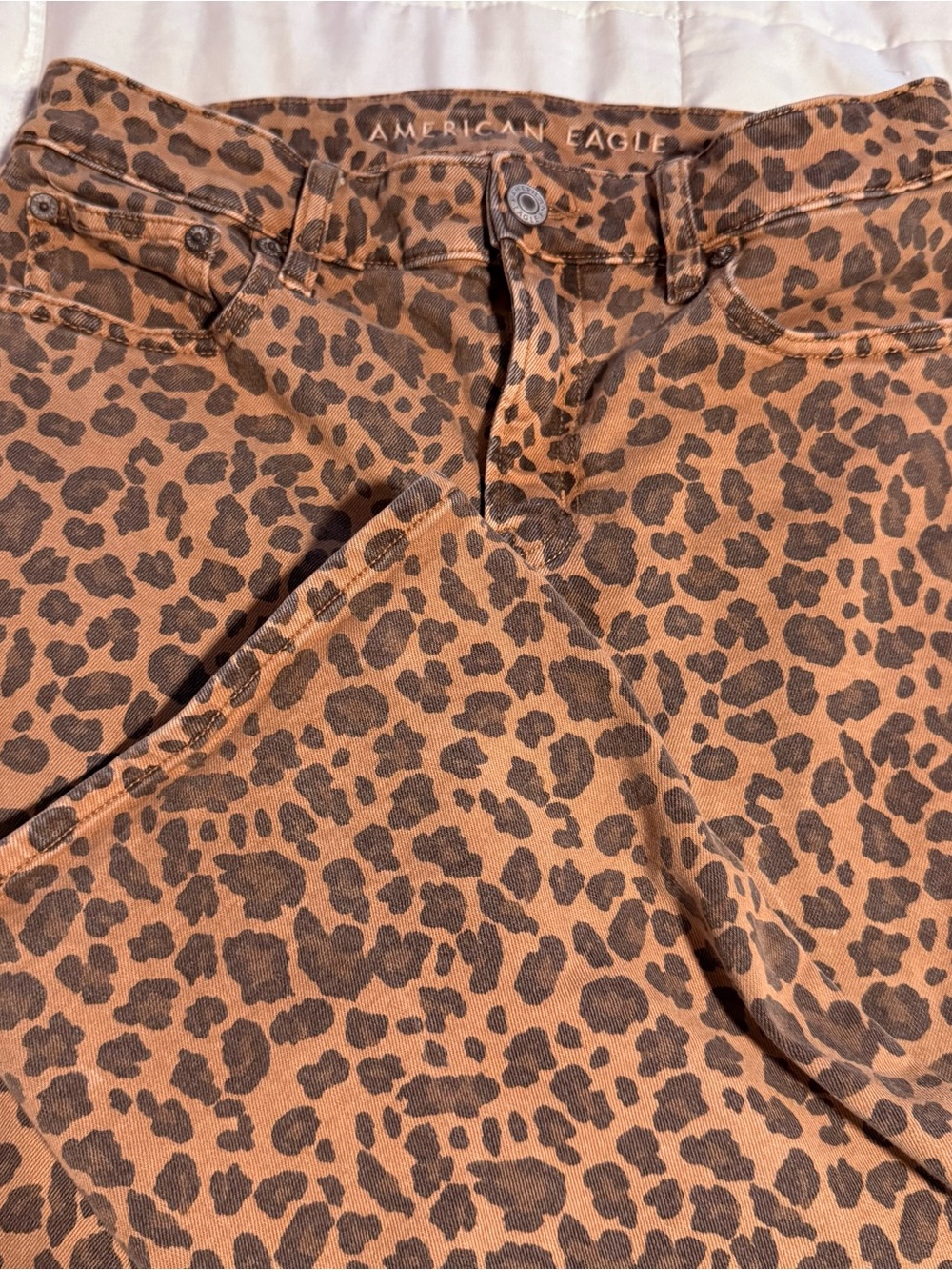 American Eagle Outfitters Women’s Leopard Print Brown Skinny Jeans
